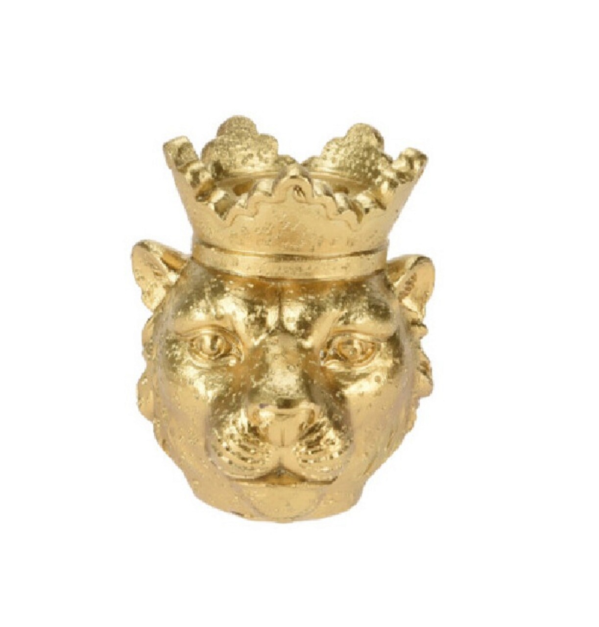 Suport pentru lumanare Lion, 7.7x7.2x8.2 cm, poliston, auriu - imagine 3